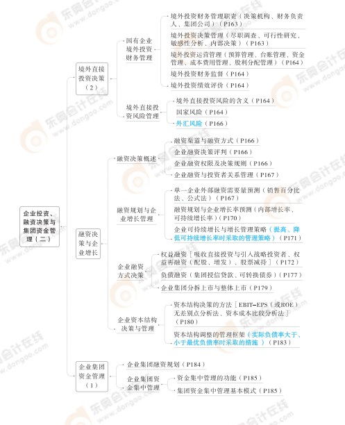 2024高級會計實務思維導圖第四章 企業投資 融資決策與集團資金管理